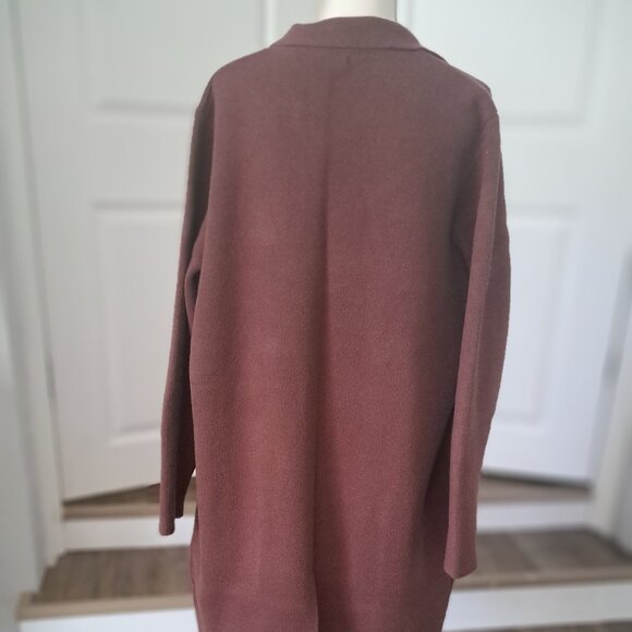 KIRUNDO Brown Cardigan Sweater Open Front Warm Thick Midi Length Size XXL NWT - Picture 6 of 10